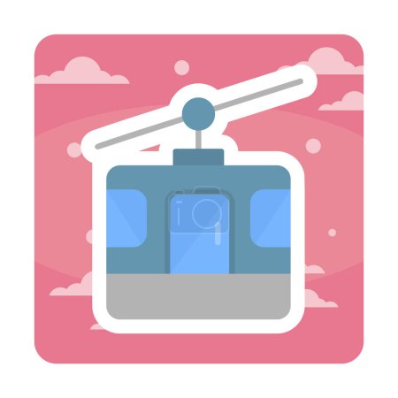 Téléchargez les illustrations : Illustration vectorielle de l'icône moderne Cabine de téléphérique - en licence libre de droit