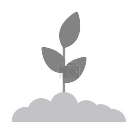 Ilustración de Planta creciendo en el icono del suelo, ilustración vectorial - Imagen libre de derechos
