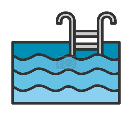 Téléchargez les illustrations : Illustration vectorielle icône piscine - en licence libre de droit