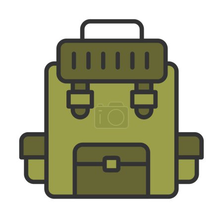 Illustration for Military Backpack icon vector illustration - Royalty Free Image
