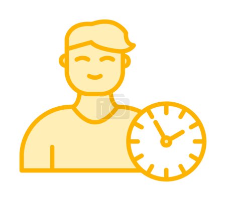 Illustration for Man avatar with time icon, vector illustration - Royalty Free Image