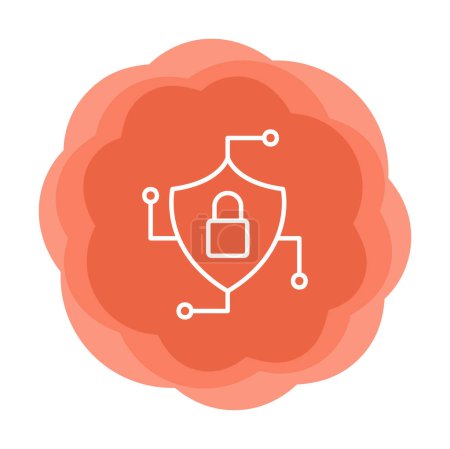 Illustration for Secure shield with padlock icon, vector illustration - Royalty Free Image