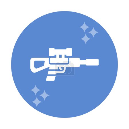 Téléchargez les illustrations : Simple icône de fusil de sniper, illustration vectorielle - en licence libre de droit