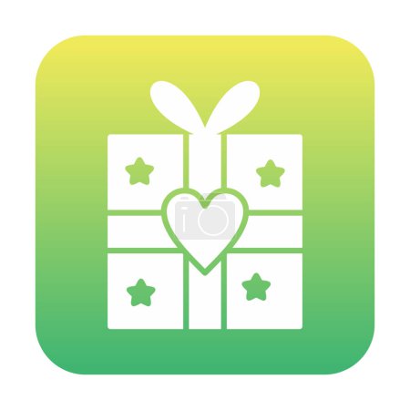 Ilustración de Caja de regalo con ilustración de vector de icono de corazón - Imagen libre de derechos