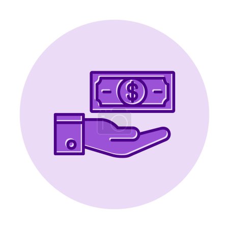 Ilustración de Dólar en la mano icono vector ilustración - Imagen libre de derechos