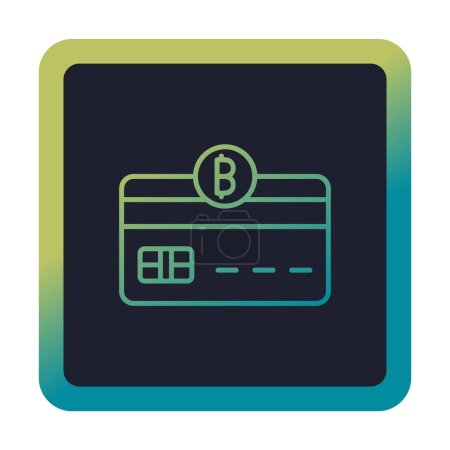 Téléchargez les illustrations : Bitcoin icône de portefeuille, carte de crédit avec icône Bitcoin, illustration vectorielle - en licence libre de droit