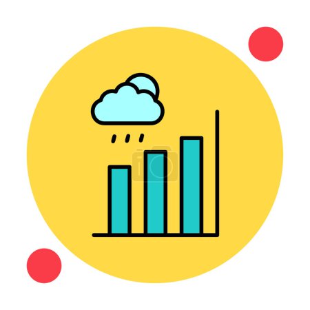 Illustration for Simple rain cloud and Chart icon, vector illustration - Royalty Free Image
