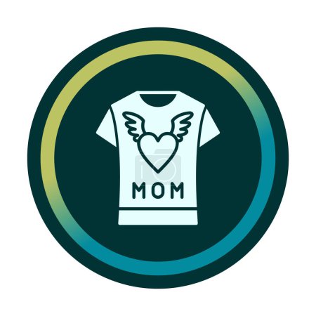 Illustration for Vector illustration of t-shirt with heart and mom sign - Royalty Free Image