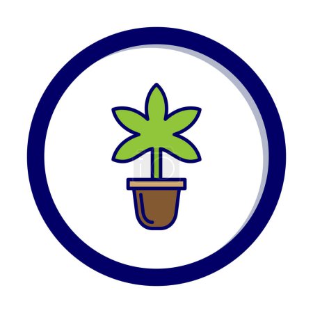 Téléchargez les illustrations : Simple icône de marijuana, illustration vectorielle - en licence libre de droit