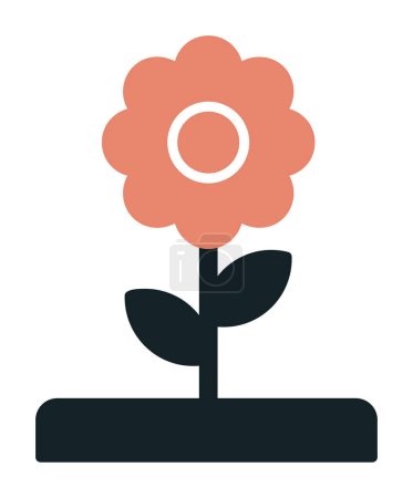 Téléchargez les illustrations : Icône vectorielle fleur plate. illustration de design - en licence libre de droit