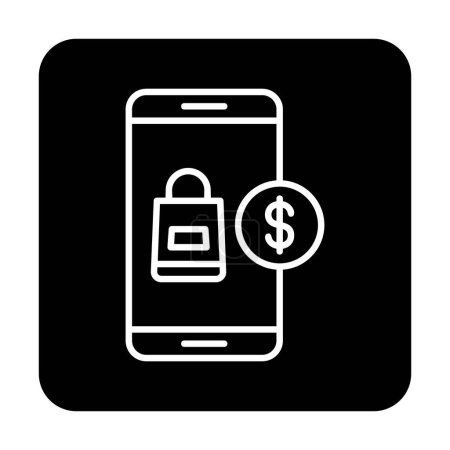 Téléchargez les illustrations : Mobile banking et vecteur icône dollar - en licence libre de droit
