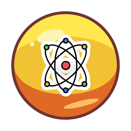 Ilustración de Icono de átomo en el estilo plano de moda, la ciencia icono vector ilustración - Imagen libre de derechos