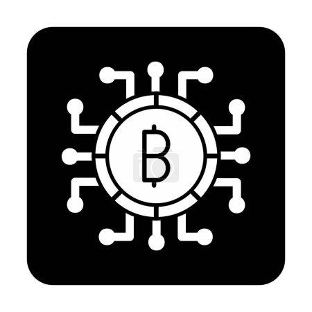 Téléchargez les photos : Icône argent numérique avec signe Bitcoin, illustration vectorielle - en image libre de droit