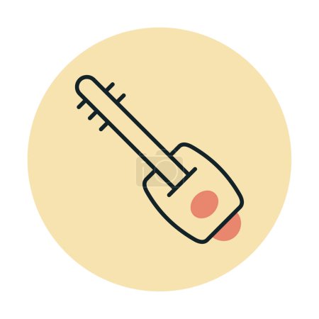 Ilustración de Shamisen llenado vector icono de diseño - Imagen libre de derechos