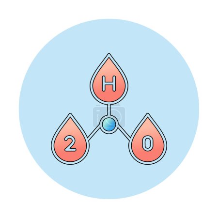 Illustration for Water drops with h 2 o symbol vector illustration - Royalty Free Image