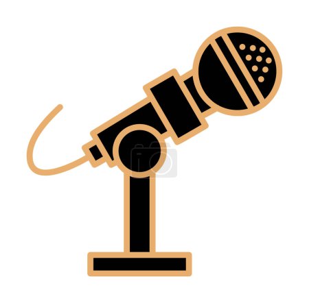 Illustration for Microphone icon vector illustration. Microphone Stand - Royalty Free Image