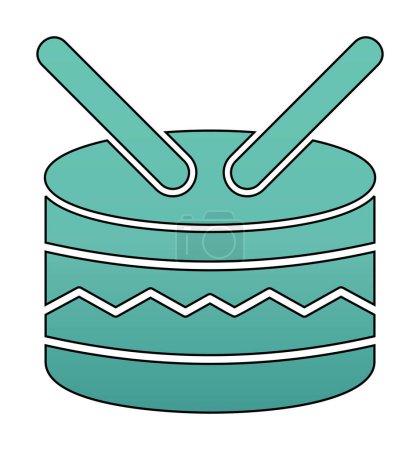 Ilustración de Vector icono de tambor. Diseño de signo de estilo lineal - Imagen libre de derechos
