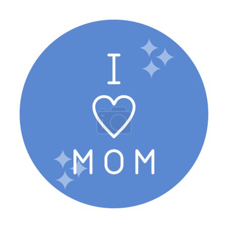 Téléchargez les illustrations : J'aime maman icône plate, illustration vectorielle - en licence libre de droit