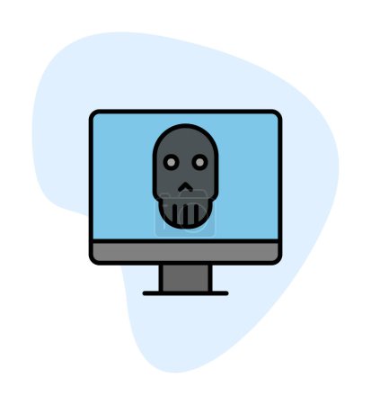Téléchargez les illustrations : Icône écran d'ordinateur mort, illustration vectorielle - en licence libre de droit