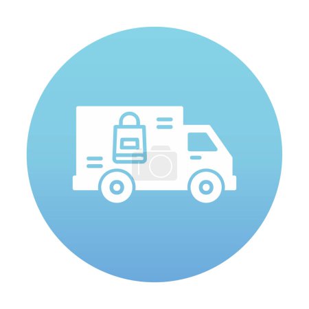 Téléchargez les illustrations : Icône vectoriel camion de livraison illustration simple moderne - en licence libre de droit