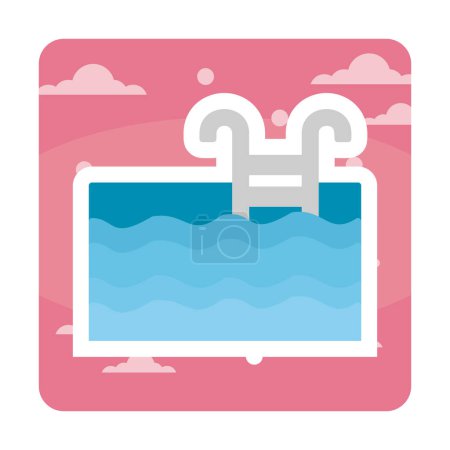  Swimming Pool icon vector illustration