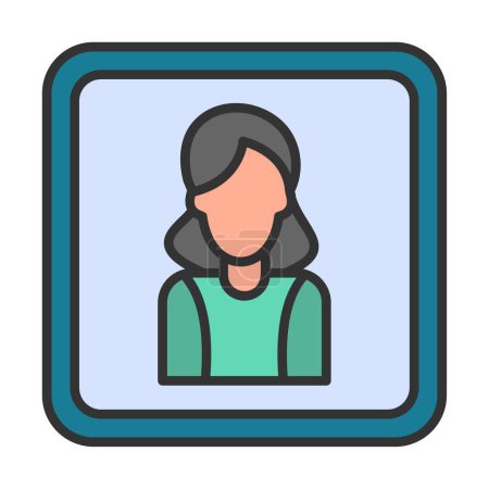 Téléchargez les illustrations : Illustration vectorielle de l'icône avatar féminine - en licence libre de droit