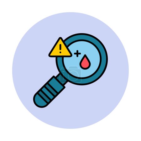 Illustration for Magnifier and  Blood test icon vector. Blood  drop - Royalty Free Image