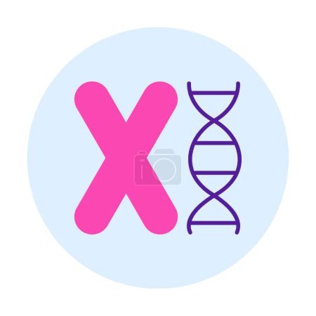 Téléchargez les illustrations : Plat icône chromosome vecteur illustration design - en licence libre de droit