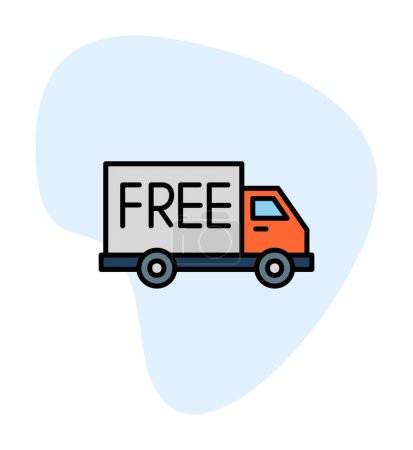 Illustration for Free delivery vector icon. flat style symbol. - Royalty Free Image