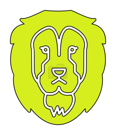 Téléchargez les illustrations : Tête de lion icône plate, illustration vectorielle - en licence libre de droit