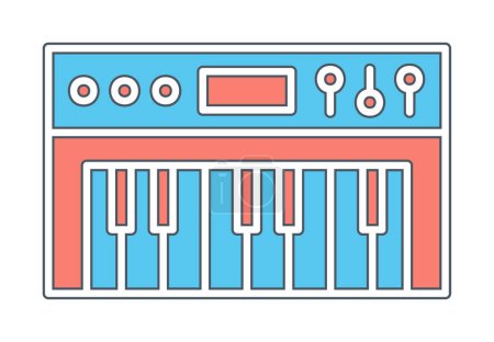 Ilustración de Plano simple sintetizador icono vector ilustración diseño - Imagen libre de derechos