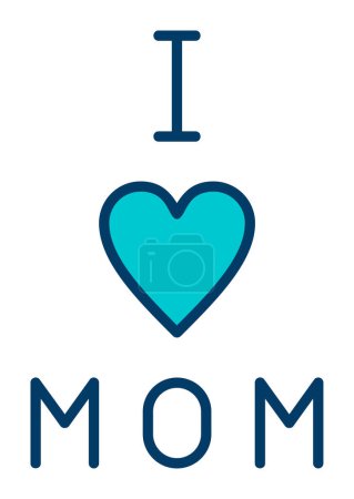 Illustration for I love mom flat icon, vector illustration - Royalty Free Image