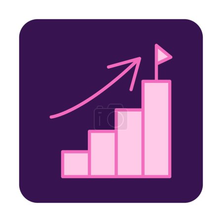 Illustration for Growing graph Icon, vector illustration - Royalty Free Image