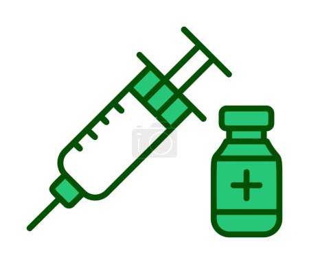 Téléchargez les illustrations : Icône d'insuline simple, illustration vectorielle - en licence libre de droit