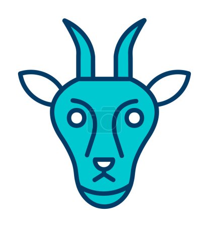 Téléchargez les illustrations : Illustration vectorielle de tête de chèvre - en licence libre de droit