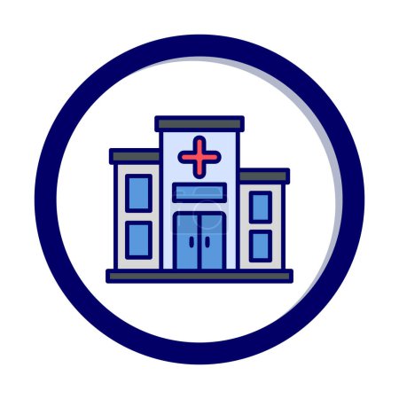 Illustration for Simple hospital building icon vector illustration - Royalty Free Image