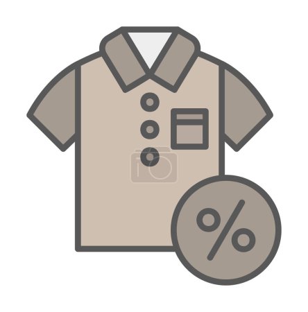 Téléchargez les illustrations : Illustration vectorielle d'icône de t-shirt à prix réduit - en licence libre de droit