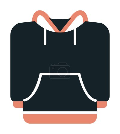 Ilustración de Simple icono de la sudadera con capucha, vector de ilustración - Imagen libre de derechos