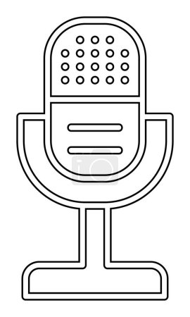 Ilustración de Micrófono icono plano. logotipo del micrófono, ilustración del vector. - Imagen libre de derechos