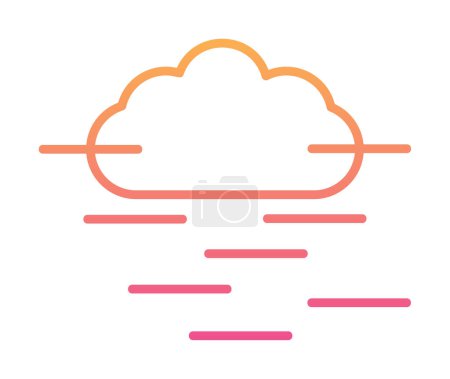 Téléchargez les illustrations : Icône brouillard et nuages, symbole météo, illustration vectorielle - en licence libre de droit