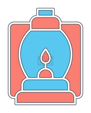 Téléchargez les illustrations : Illustration vectorielle d'icône de lanterne plate - en licence libre de droit