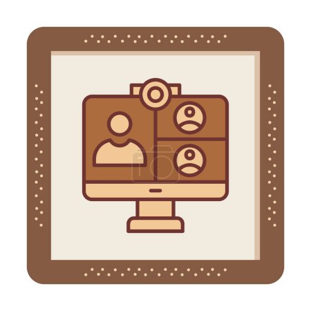 Illustration for Simple online meeting icon, vector illustration - Royalty Free Image