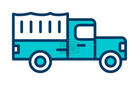 Téléchargez les illustrations : Illustration vectorielle icône camion Militray - en licence libre de droit