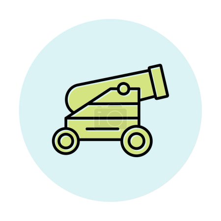 Téléchargez les illustrations : Icône d'artillerie simple, illustration vectorielle - en licence libre de droit