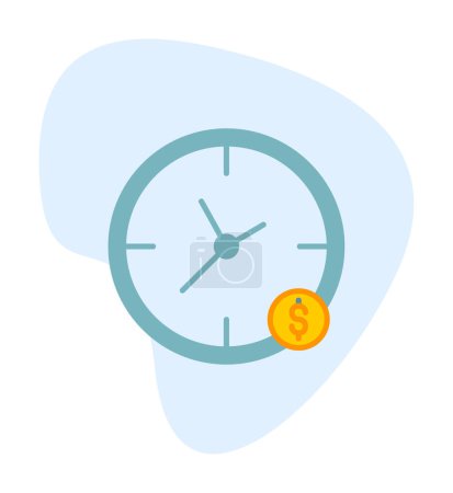 Ilustración de El tiempo es dinero icono de reloj vector ilustración - Imagen libre de derechos
