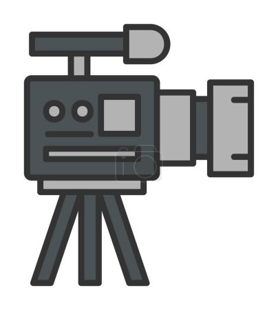 Téléchargez les illustrations : Illustration vectorielle d'icône de caméra simple plate - en licence libre de droit