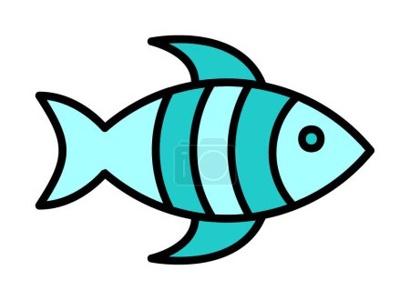 Téléchargez les illustrations : Icône de poisson plat simple. illustration vectorielle. - en licence libre de droit