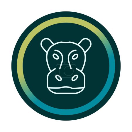 Téléchargez les illustrations : Illustration vectorielle de l'icône de tête d'Hippopotame - en licence libre de droit