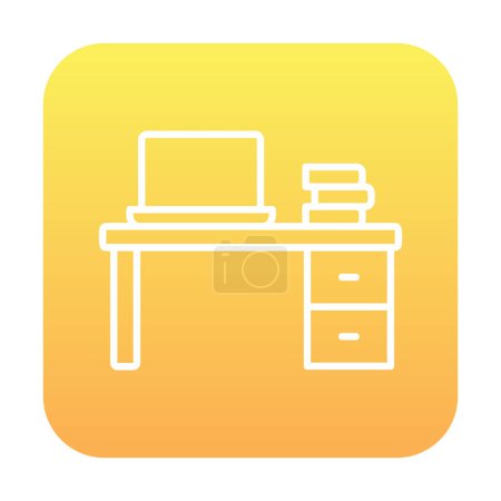 Téléchargez les illustrations : Vector illustration of Office Desk icon - en licence libre de droit