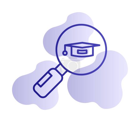 Illustration for Vector illustration of education icon, Search University Course - Royalty Free Image